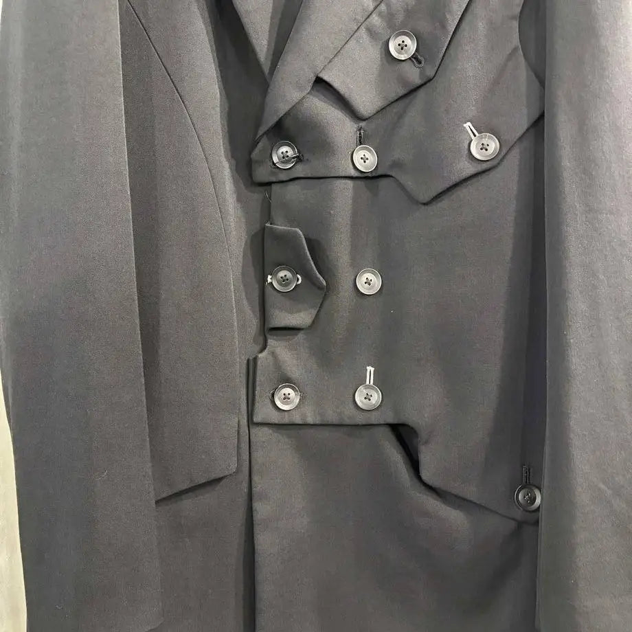 TOP-YAMAMOTO ® Dark Style Double-Police Jacket - Loose Fit Design for Men and Women, With a Unique and Unconventional Look