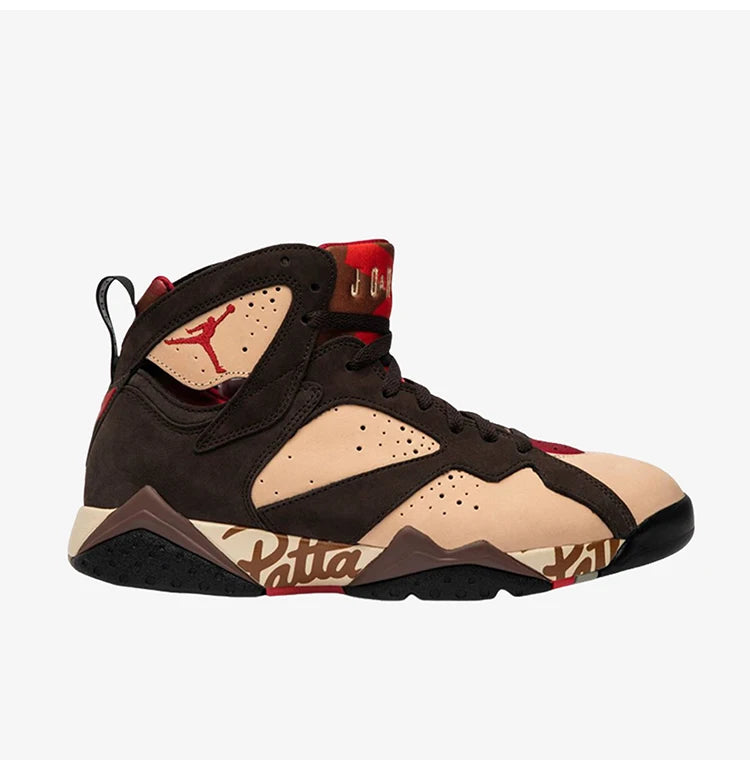 Nike Authentic Men's Air Jordan 7 x Patta Graffiti Sports Basketball Shoes AT3375-200