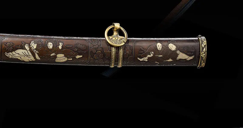 Wooden Sword, Japanese Officer's Sword, Saber Katana, Metal Saya Couple Pattern, Collection, Samurai Sword,Can Custom