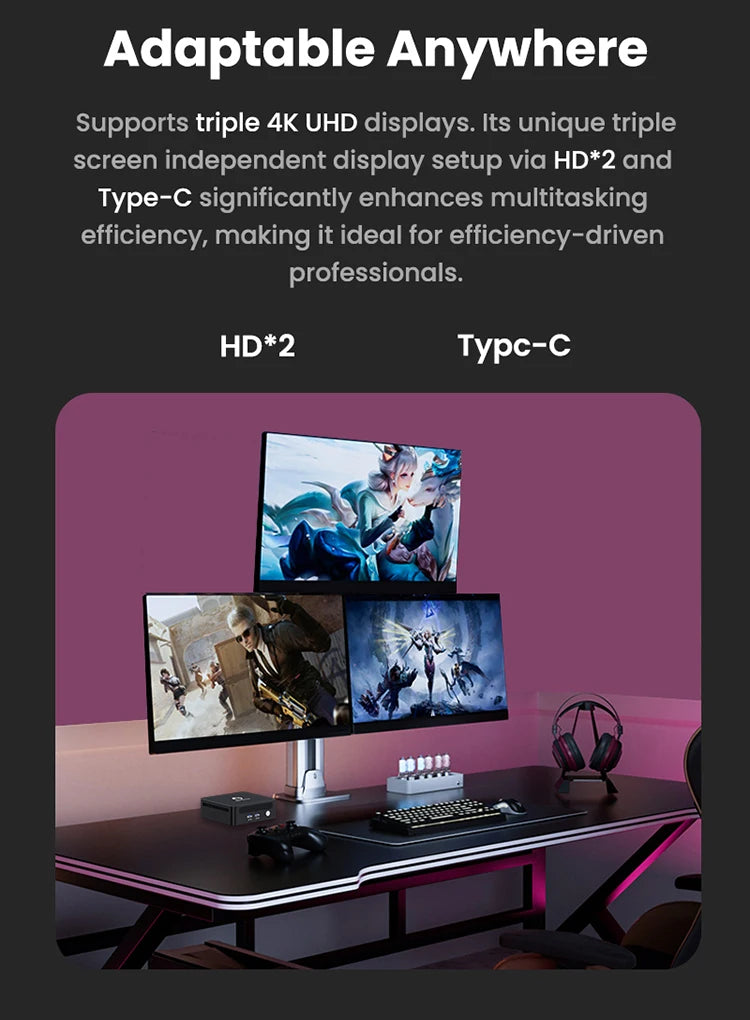 Genmachine AMD Ryzen 9 4900H Mini Pc Windows 11 Ryzen Desktop 8C/16T 4.4GHz Perfect for Streaming & Work Diy Pc  Mini Pc Gaming