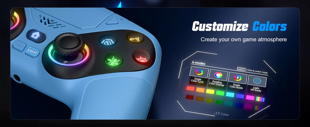 Gamepad For Playstation 5 Wireless Controller PS5/PC Console Gaming With Turbo Dual Sense Vibrate Programming RGB