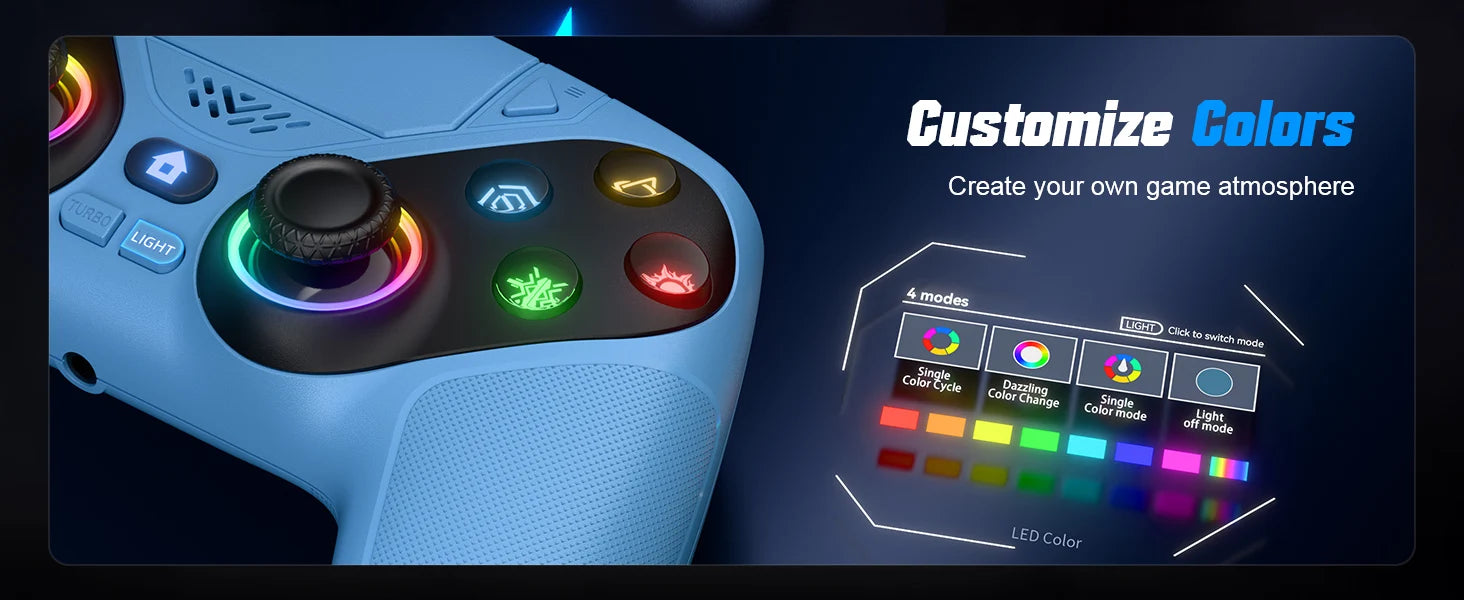 Gamepad For Playstation 5 Wireless Controller PS5/PC Console Gaming With Turbo Dual Sense Vibrate Programming RGB