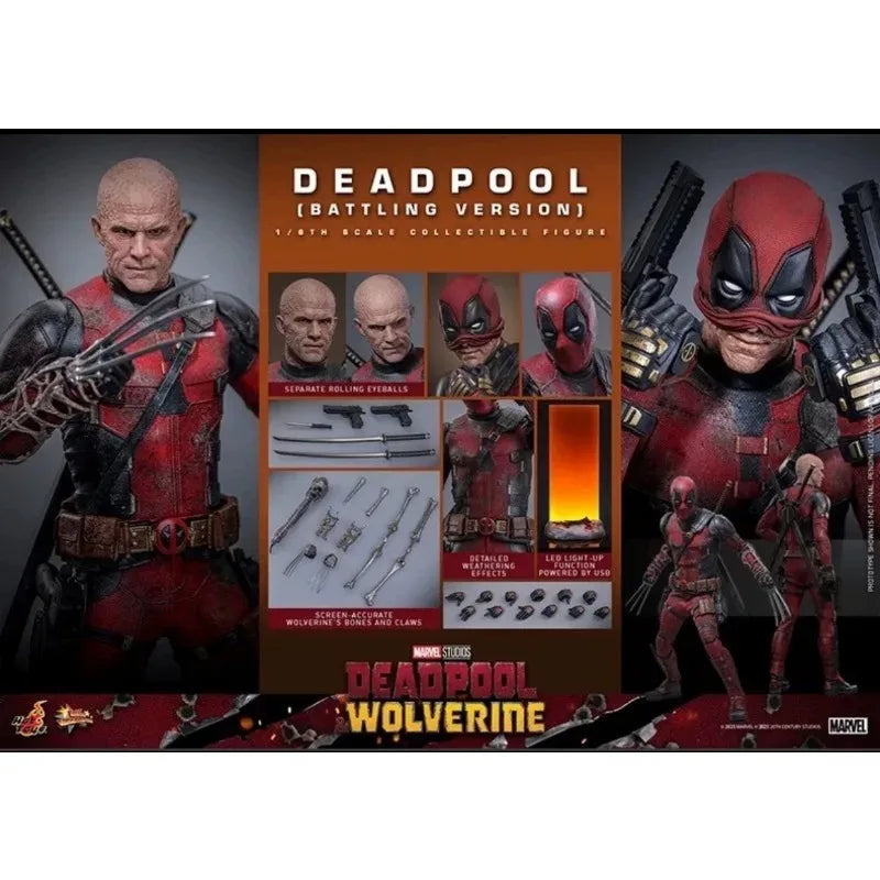 New Original Marvel Deadpool Wolverine MMS782 Battle Damage Version Action Figure Toys Gifts Collection