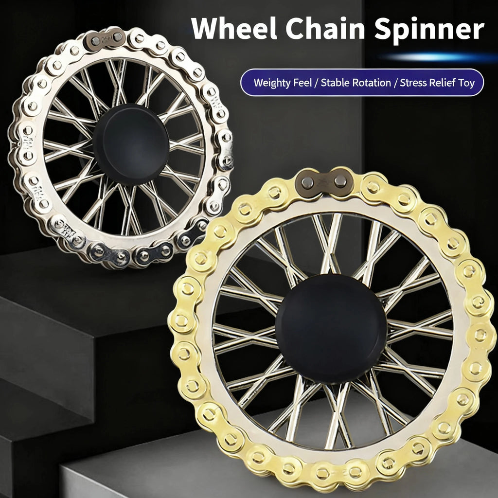 Metal Flywheel Gear Chain Gyro Fingertip Gyro Sprockets Fidgets Toy Anti-stress Fidgeting Spinners Finger Exercise Toys Xmas