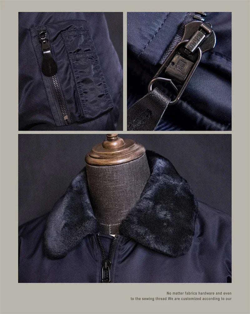 Flight Red Tornado B-15C Jacket Heavy Duty Wool Insulated Coat Winter Men Windbreaker With Fur Collar 2026ss design