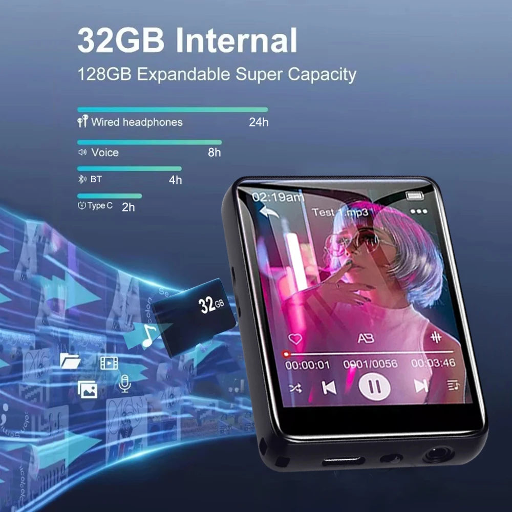 128GB Camera Mp4 Player Bluetooth Wifi Android Touch Screen Hifi Sound Music Recorder Video Mp3 Mp4 Player With Speaker FM Radio