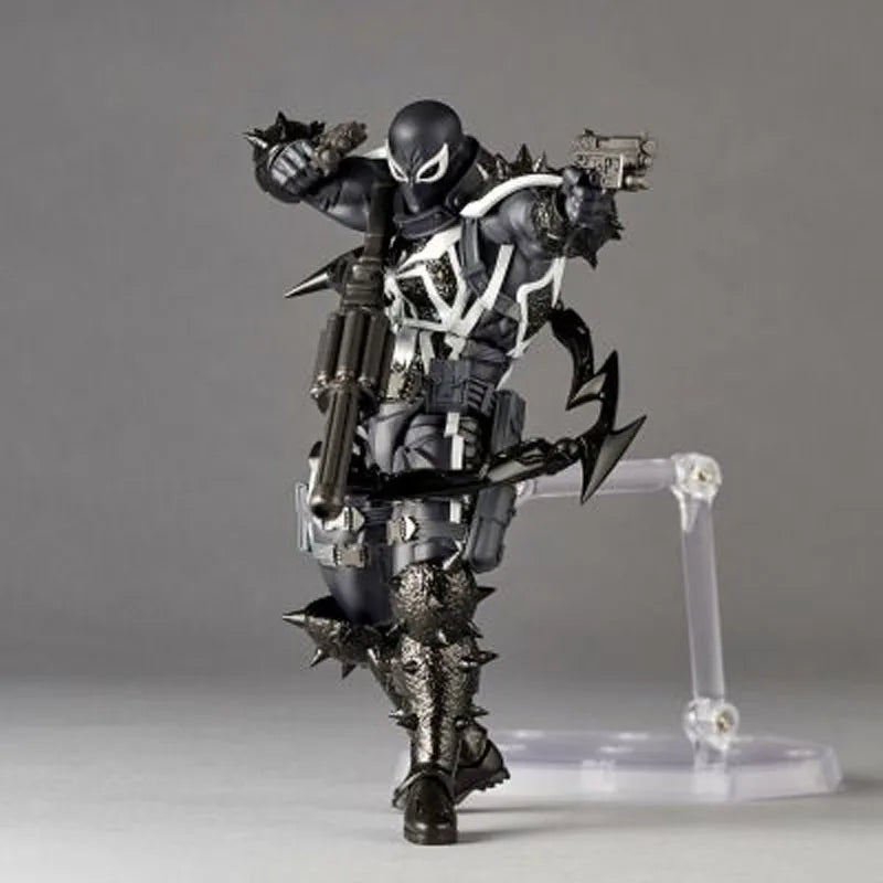 KAIYODO Genuine Revoltech Anime Figure Agent Venom 170mm Action Figure Toys for Boys Kids Gift Collectible Model Ornaments