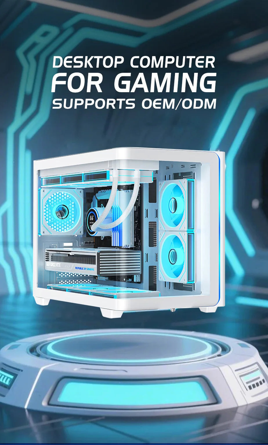 Hot Selling Gamer Processor New White 16gb Ram Ssd 1tb Hdd RTX5060 512GB Ssd Gaming Desktop Computer  Pc