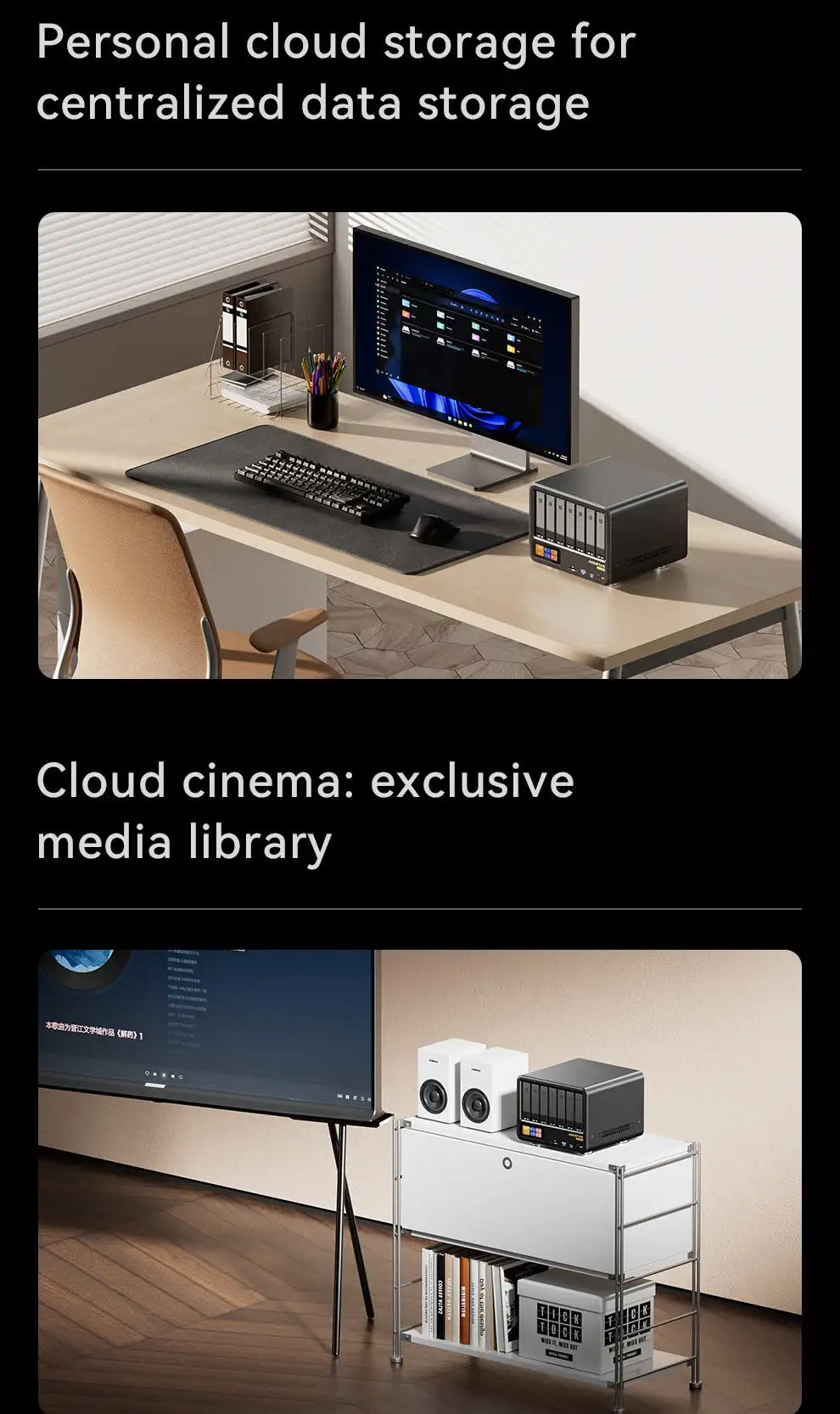 AOOSTAR High‑Performance NAS Mini PC AMD Ryzen 7 PRO 8845HS 11‑Bay HDD+M.2 SSD DDR5 ECC Dual 2.5G LAN USB4 OCuLink