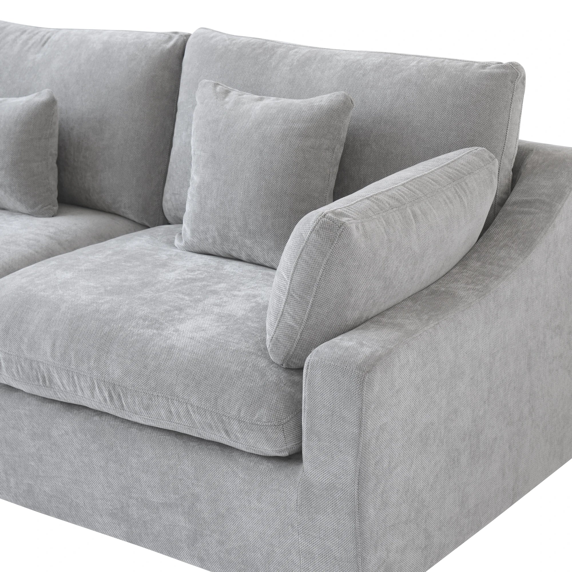Comfy Cloud Couch 120''  Modern Sectional Sofa for Living Room Down Filled Couch with Ottoman U Shaped 5 Seater Convertible Sofa