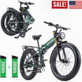 26" Electric Bike 1000W E-Bike For Adults & 2 Battery Bicycle  28mph Fat Tyre