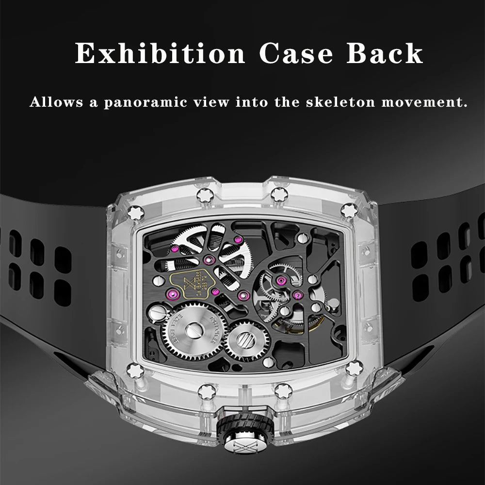 BEXEI K9 Sapphire Crystal Flying Tourbillon Man Watch Manual Skeleton Movement Men's Luxury Watch Vintage