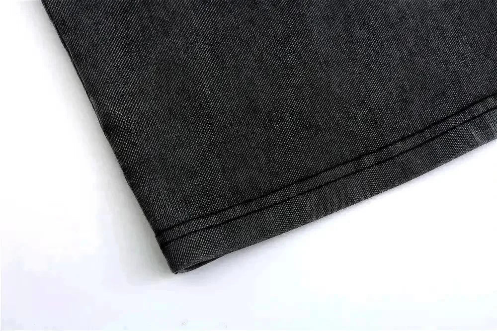 2025 American retro washed old heavy cotton solid color short-sleeved Tshirt summer loose top tide washed T-shirt VLONE Hip Hop