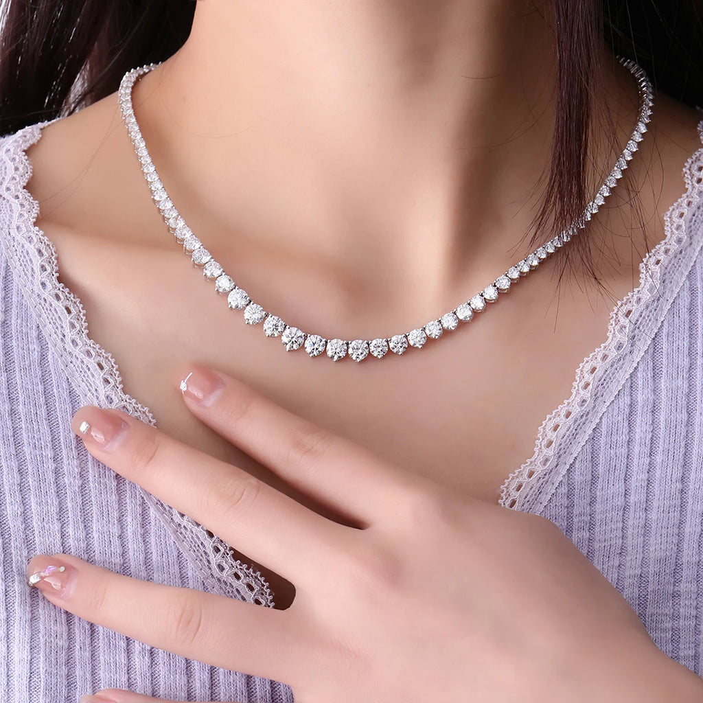 Provence Tennis Necklace for Women 16In white Gold Single Row DEF/VS Lab Diamonds Party wedding Everyday Fine jewelry Custom