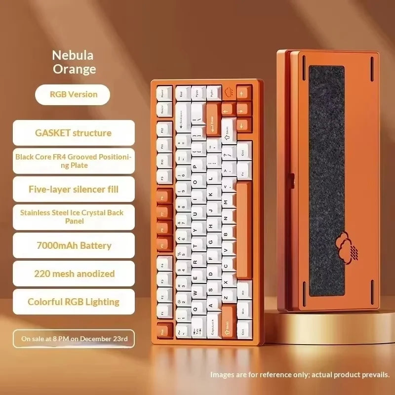 In Stock RAINY75 Mechanical Keyboard Hot-swap Aluminium Alloy Tri Mode RGB GASKET Gaming Keyboards Laptop Accessories custmgifts