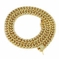 HNSP Full Zircon Cuban Link Necklace For Men - Heavy Duty Curb Chain Bling Bling Iced Out Hip Hop Jewelry for Party 13MM Wide