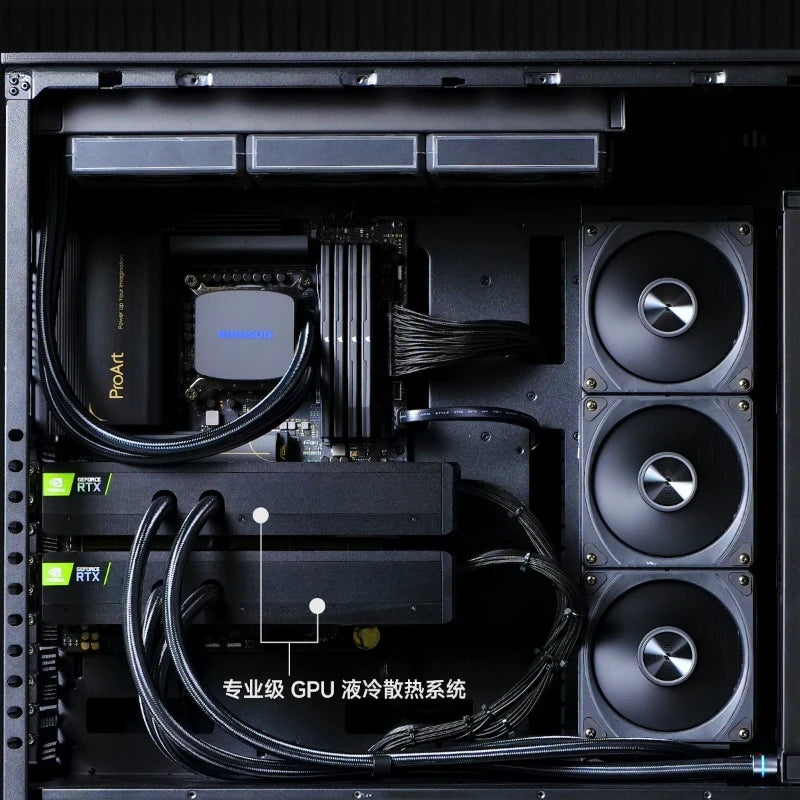 5090 water-cooled version dual-CPU host professional grade Xiaolong ultra-quiet tower AI computer workstation