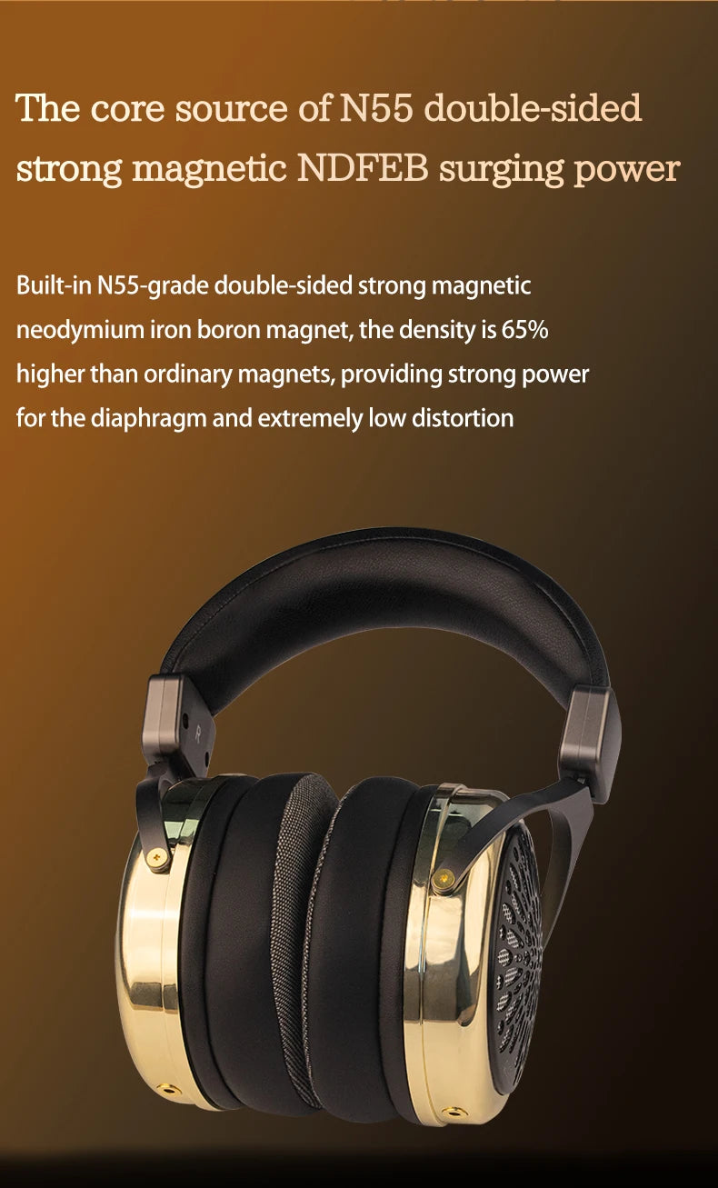 QIGOM Demon Saint 110MM Orthodynamic Planar HIFI Wired Headset Headphone with 3.5mm/4.4mm Replaceable OFC Liz Structural Cable