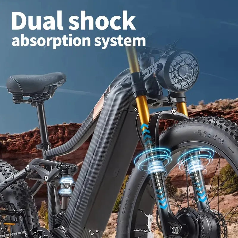 Electric Mountain Bike BURCHDA HC26 Dual Motor Version US Warehouse Stock Free Shipping 48V 30Ah Long Range Motor Bicycle