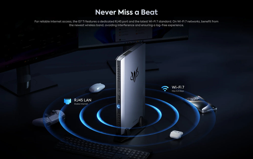 AtomMan Gaming Mini PC G7 Ti Intel i9 14900HX NVIDIA RTX 4070 8G GDDR6 2xDDR5 USB4 Windows 11 Desktop Computer Workstation WiFi7