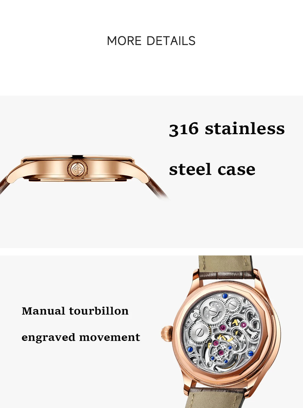 Haofa GMT Flying Tourbillon Mechanical Man Watch Skeleton Tourbillon Movement Luxury Moon Phase Watches for man Hollow 1035