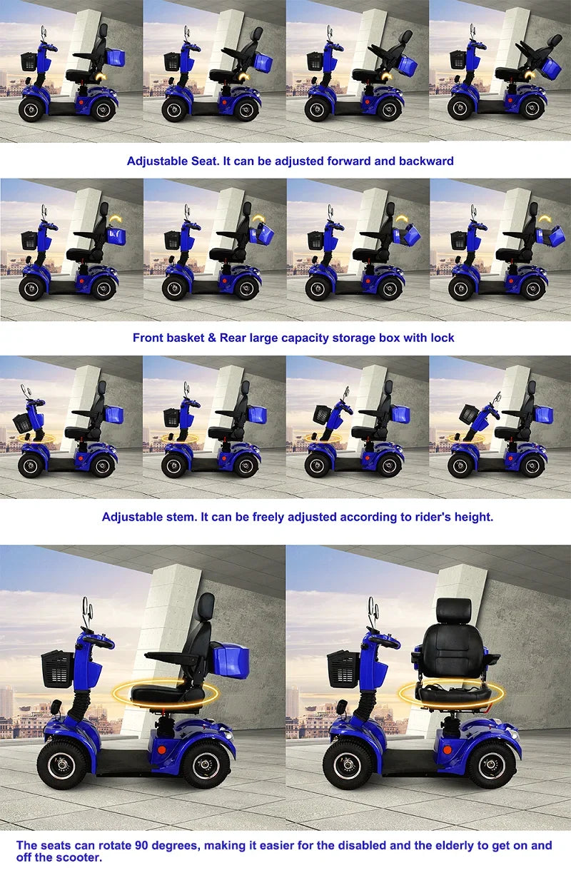 Factory Hot Selling Anlochi  Elderly Handicapped Mobility Scooter 4 Wheel 600W Electric Adults Scooters disled E-Scooter
