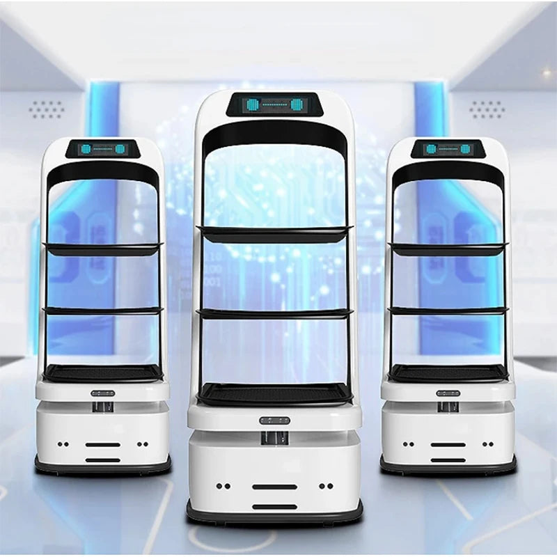 Intelligent artificial intelligence delivery humanoid commercial robot welcome greetings reception
