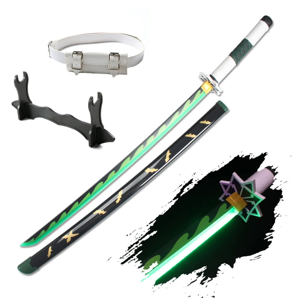 41″ LED Light Up  Sword Katana Japanese Anime Cosplay Samurai Swords Tanjiro Nichirin Sword withholder And Belt