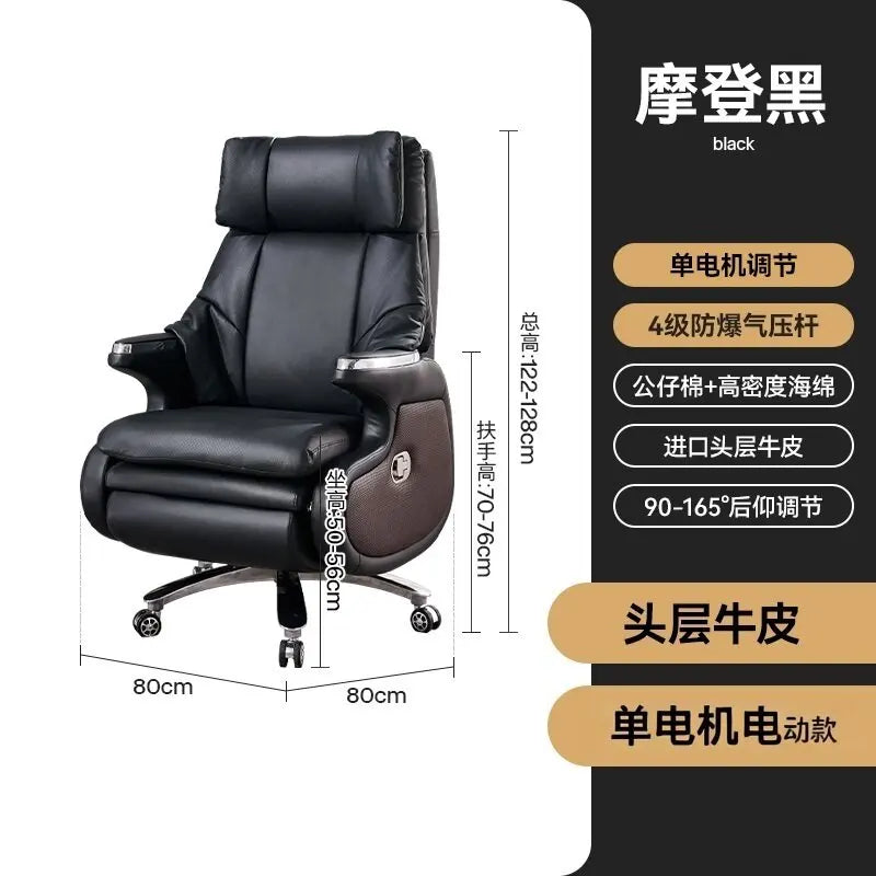 Luxury Electric Massage Executive Chair - Ergonomic Genuine Leather Gaming Office Desk Chair with Premium Design Furniture JT40