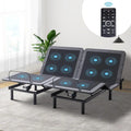 Ergonomic Split King Adjustable Bed Base with Massage, Wireless Remote, LED Light, USB Ports, Easy Assembly