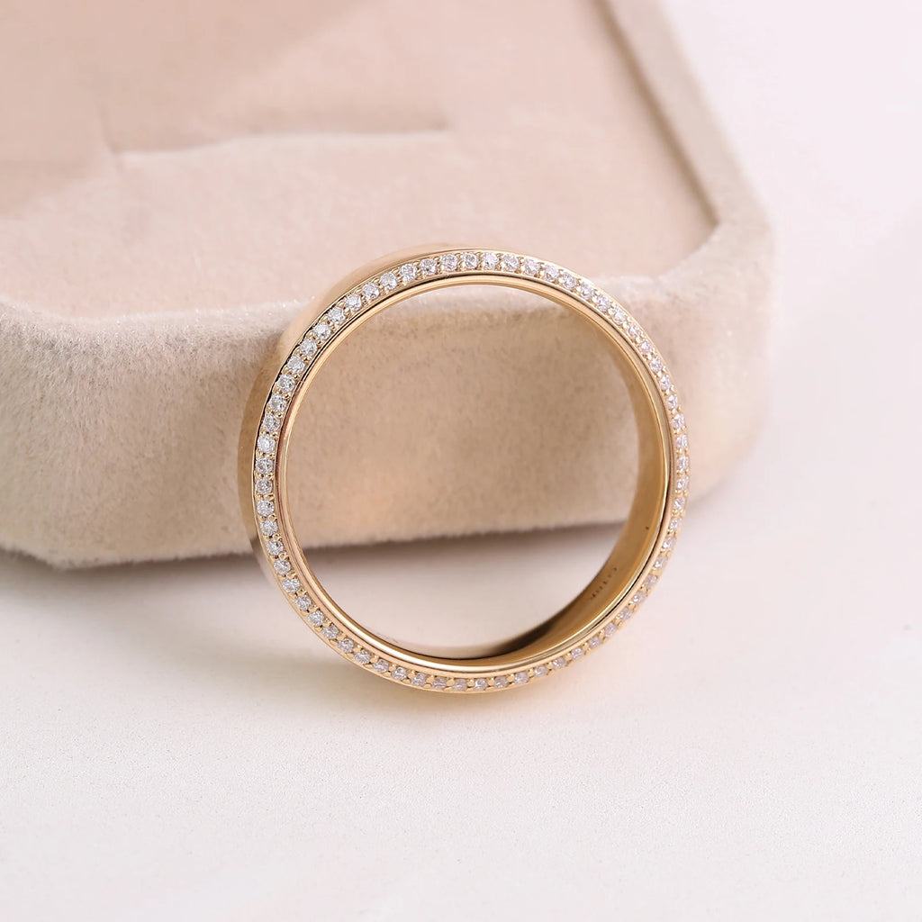 Provence Luxury Wedding Ring for Men 18kGold DEF/VS Lab Diamonds full band Eternity Ring cocktail ring Personalized Custom