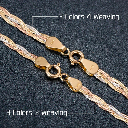 18k Gold Necklace New Weaving Wide Chain Unisex Women Men Girl Party Wedding Jewelry Trendy Hot Sale 2025 New Good Real 750 nice
