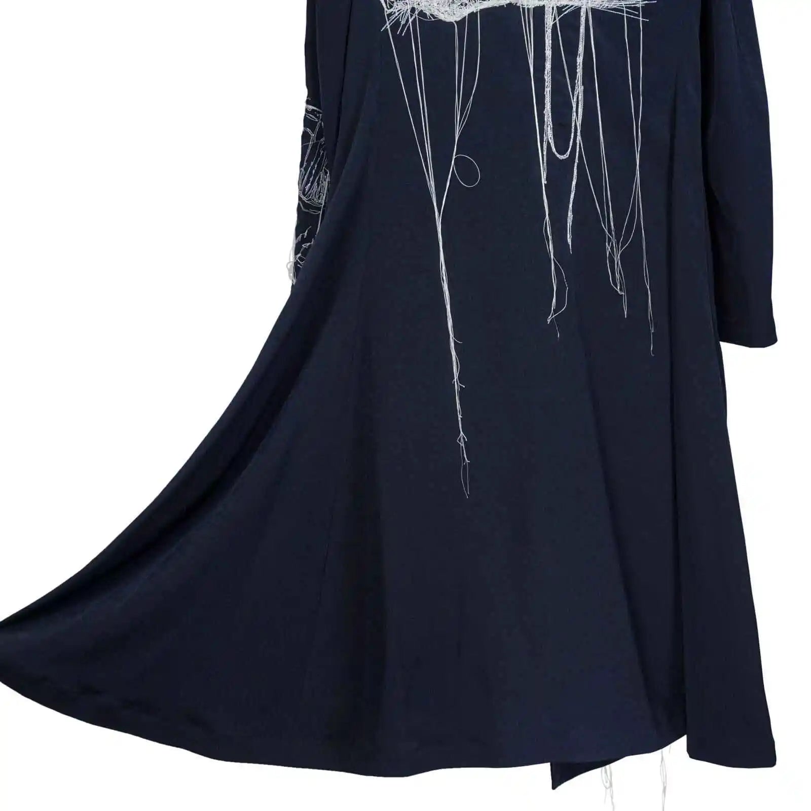 TOP-YAMAMOTO Japanese original design Dark and niche black embroidered trousers, triacetate trench coat