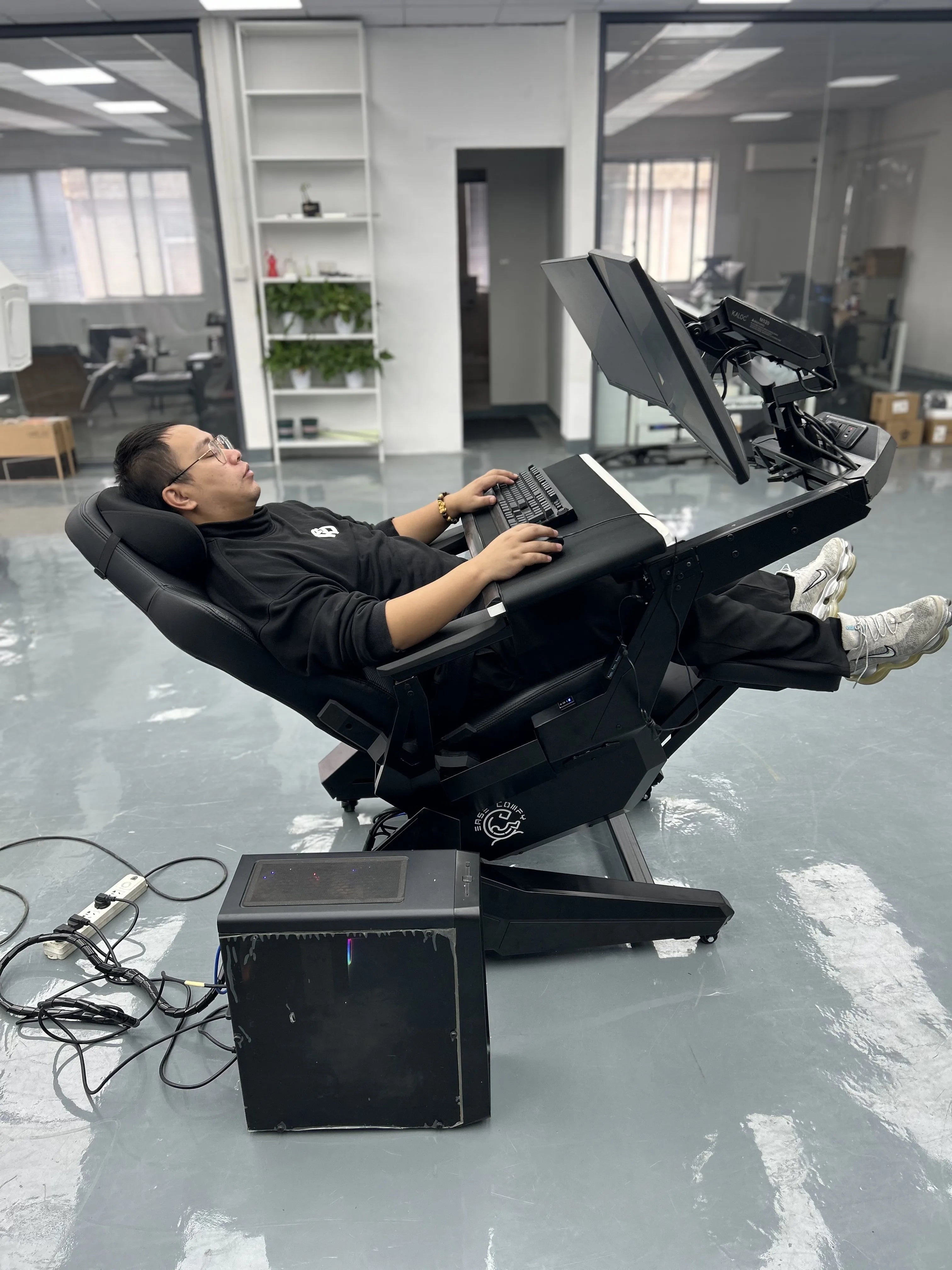 Cheap Comfortable Recline Computer Cockpit Zero Gravity Chair Ergonomic Chair Workstation for 1-2 Monitors