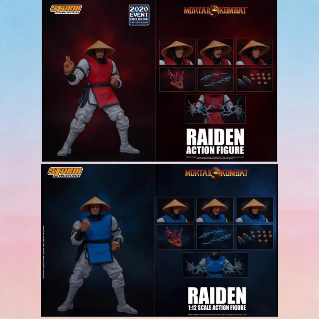 In Stock Authentic Storm Toys   Mortal Kombat RAIDEN Blue Lightning & Red Lightning 1/12 Action Figure Model Collector's Gift