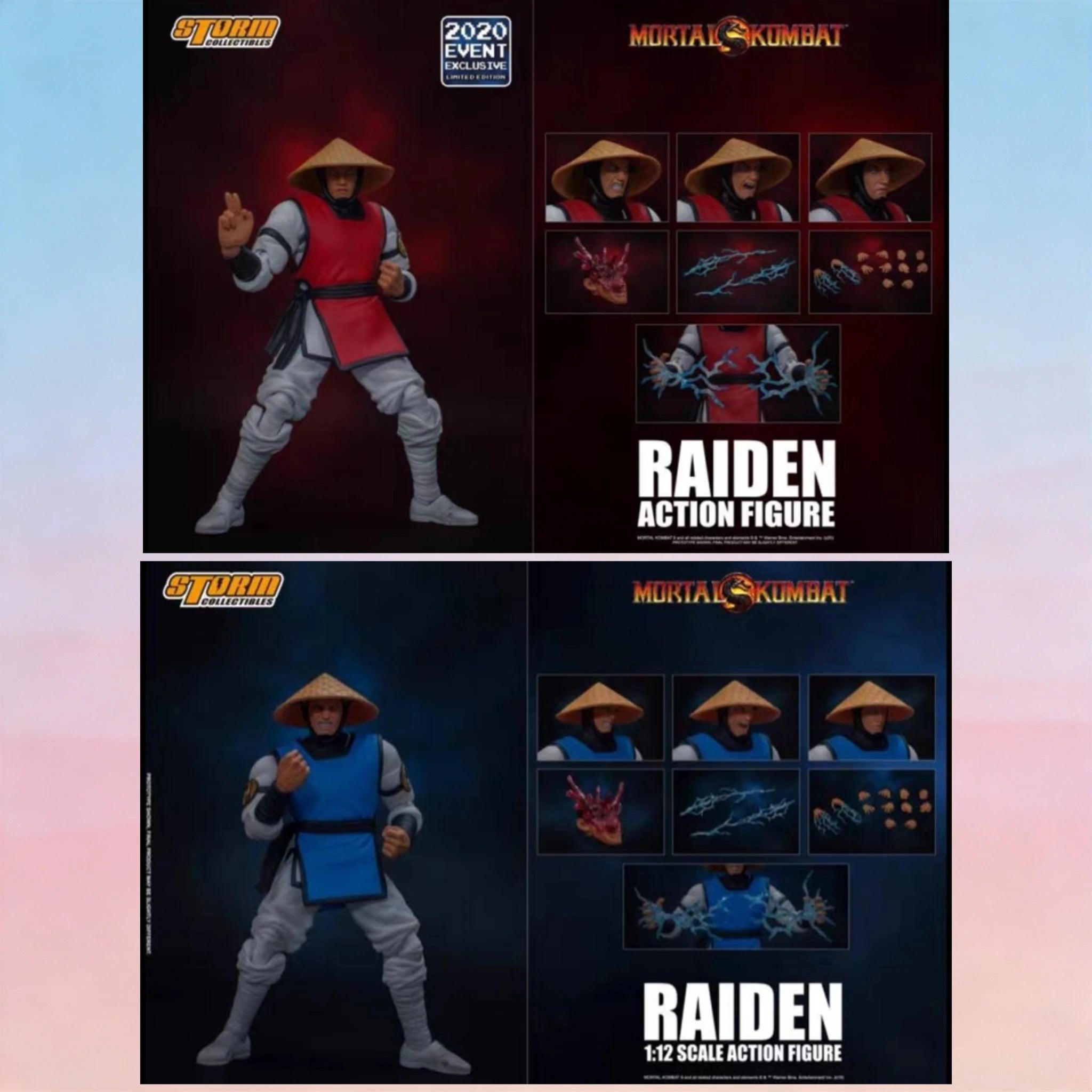 In Stock Authentic Storm Toys   Mortal Kombat RAIDEN Blue Lightning & Red Lightning 1/12 Action Figure Model Collector's Gift