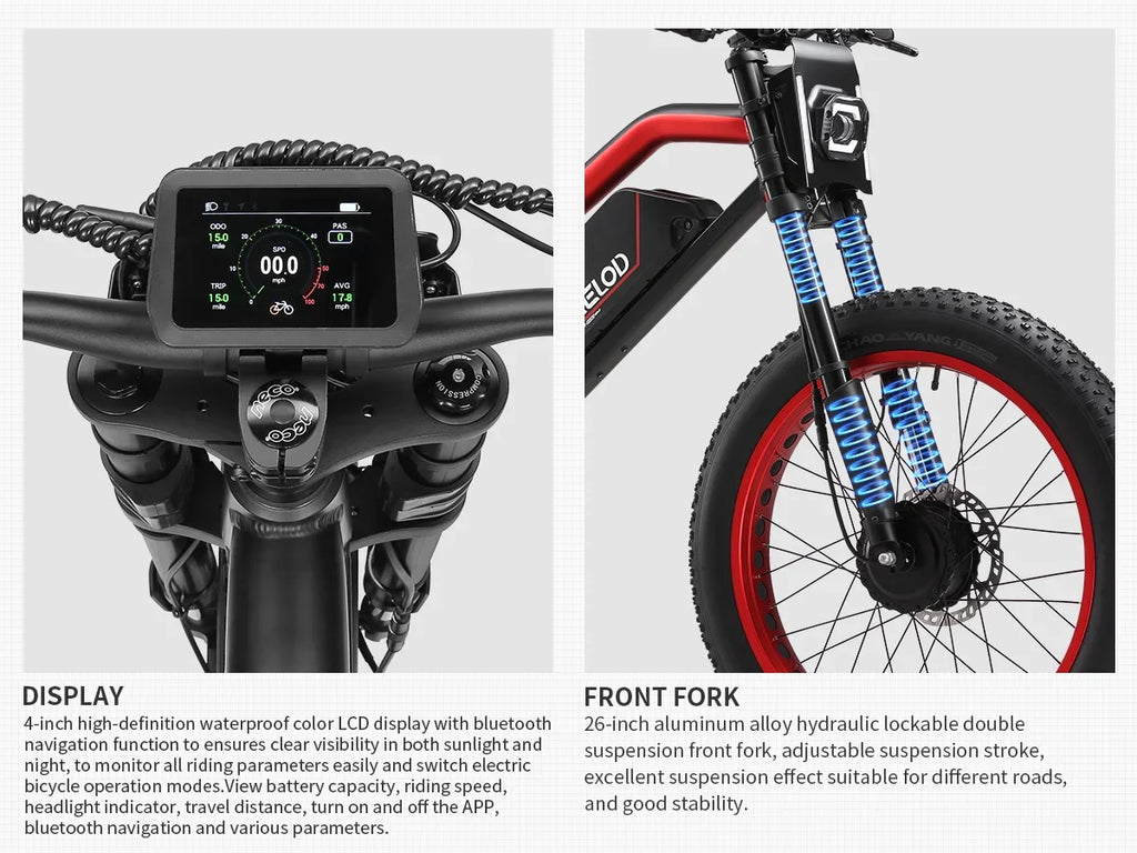 MEELOD XT600DL  adult E-bike 1000W*2 52V25Ah battery commute Electric Bike,26-inch Fat Tire E-Mountain bike