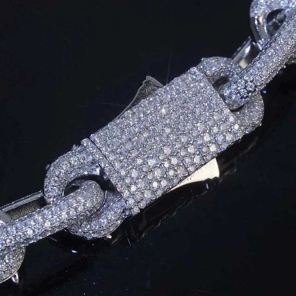 Wholesale Fine Jewelry Cross Moissanite Necklace 925 Sterling Silver Vvs Diamond Iced Out Moissanite Chain Men