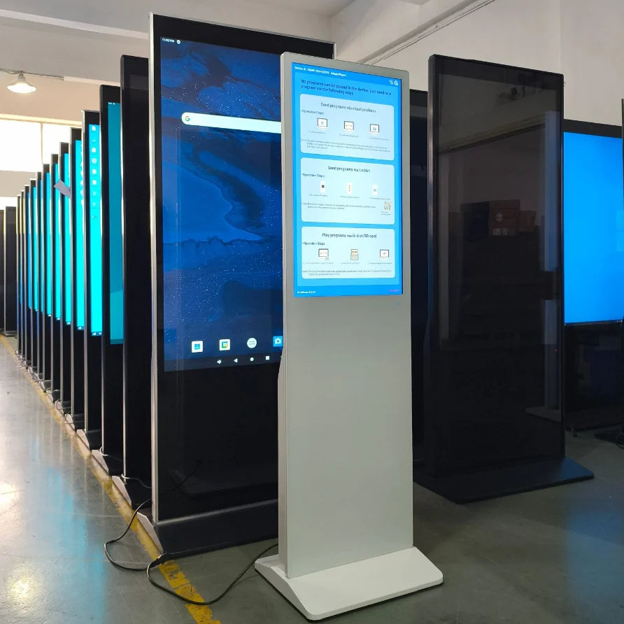 55" Inch Digital Signage and Displays Kiosk Totem LCD Touch Screen Indoor Smart WIFI Floor Stand Advertising Player