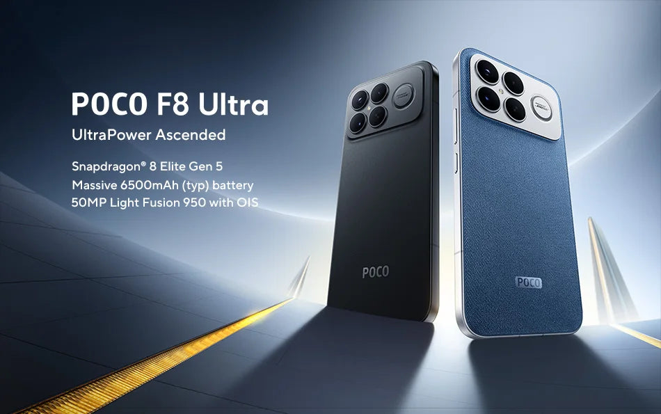 Global Version POCO F8 Ultra Smartphone Snapdragon 8 Elite Gen 5 6500mAh Battery 100W HyperCharging 50MP 6.9" 120Hz Display NFC