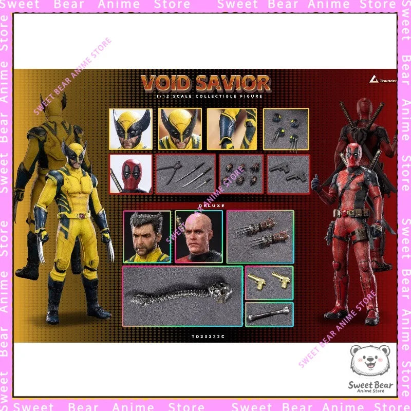 In Stock Thunder Toys Deadpool Wolverine Two Pack TD20232 1/12 Action Figure Anime Model Trendy Toys Desktop Doll Collectibles