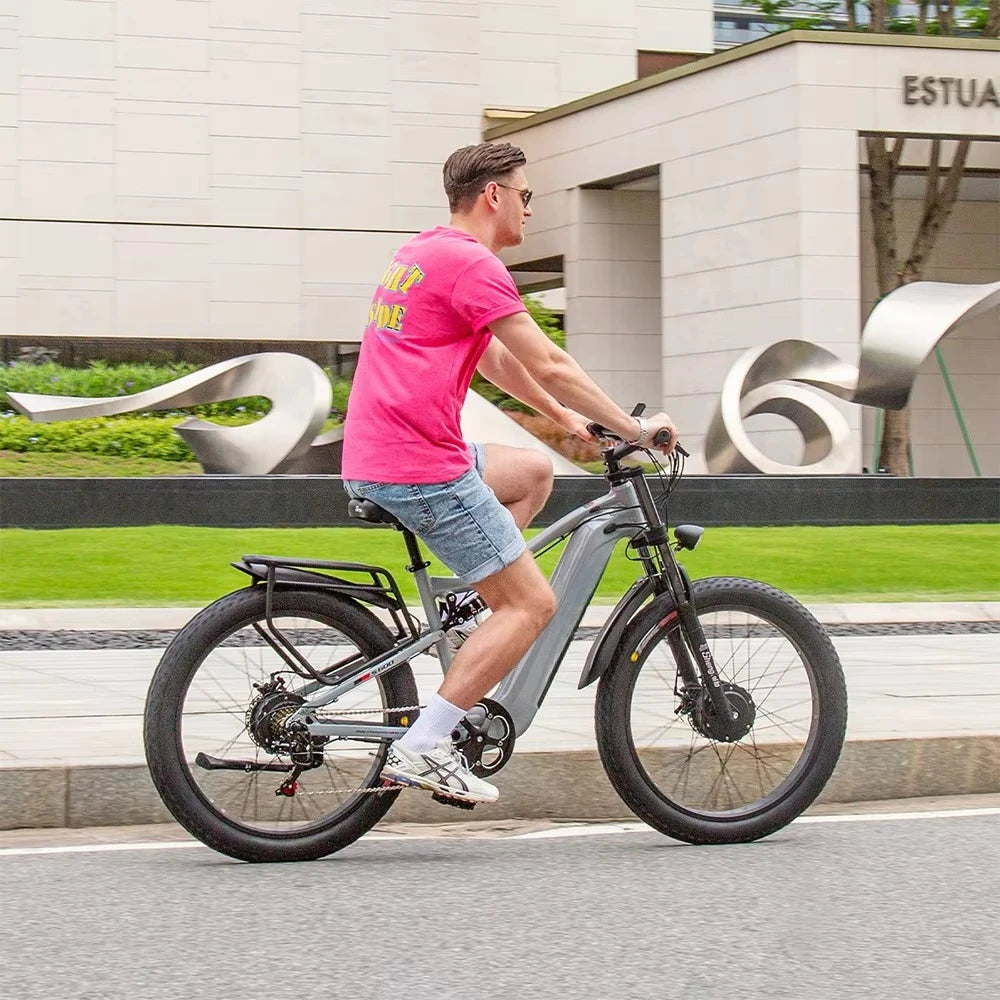JYF European Union United Kingdom United States Warehouse 2000 Watts Dual Drive S600 Electric City Bike 48V 17.5ah 26 Inches Fat