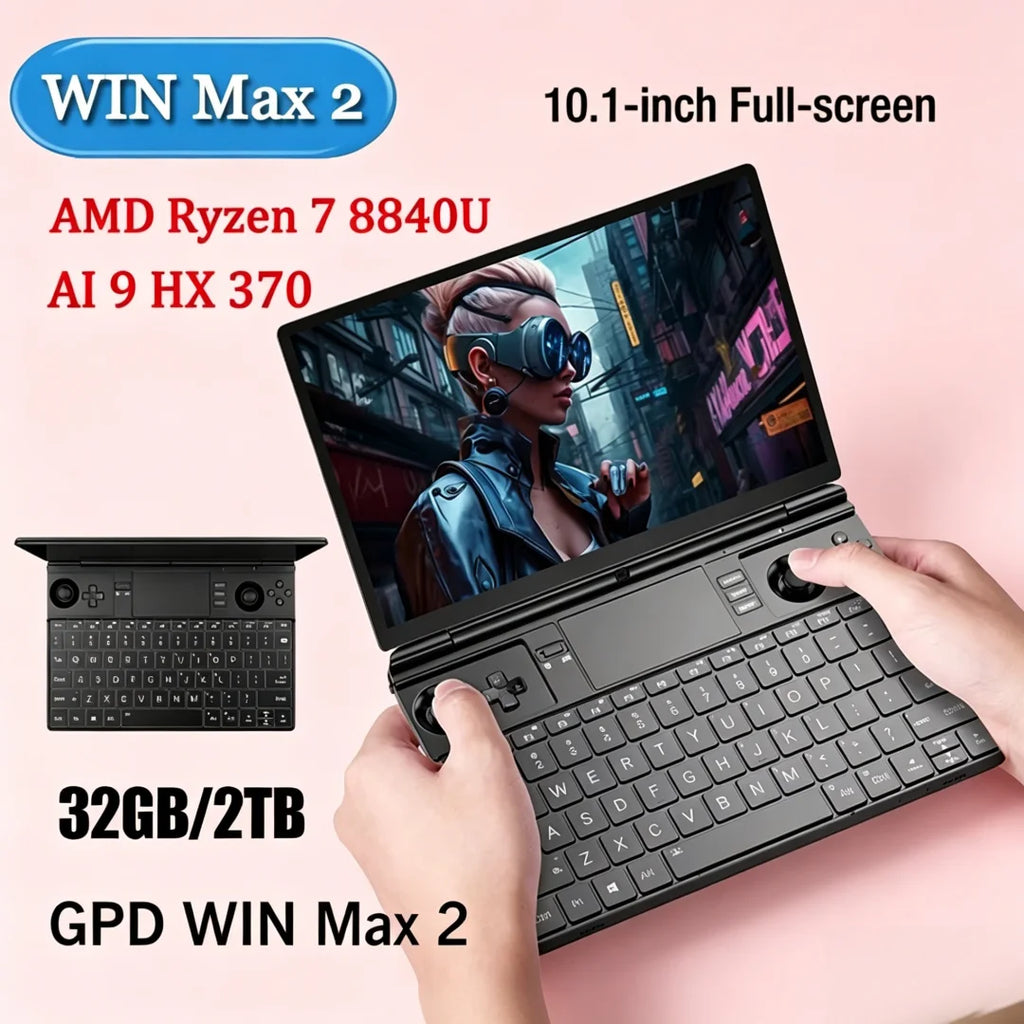 Thunder Power GPD 2026 WIN Max 2 Gaming Laptop - 32GB RAM 1TB/2TB SSD AMD 8840U CPU AI9 HX370 Mini PC for High-Performance Compu