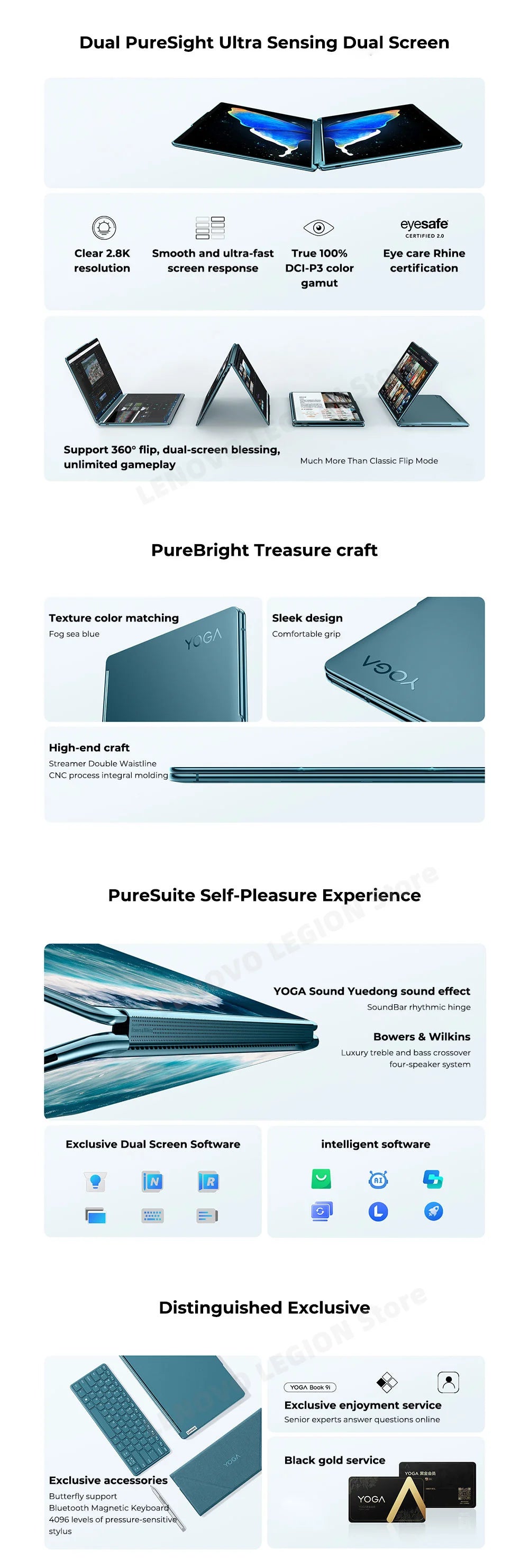 Lenovo YOGA Book 9i Laptop 13th Generation Core i7-1355U 16G 1T Intel Evo Platform 13.3-Inch 2.8K OLED Dual-screen Notebook