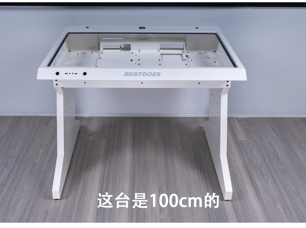 btooer Computer Case All-in-One Desk Cool Sci-fi Water Cooling Irregular Built-in Fully Transparent Large Case E-sports