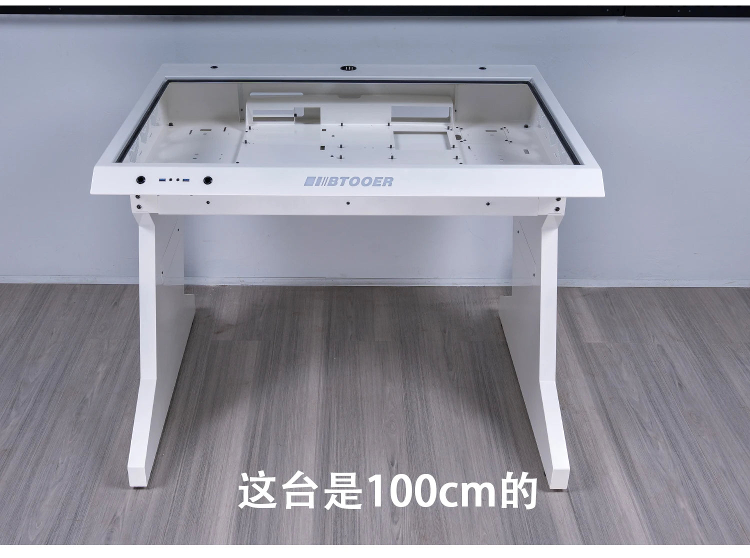 btooer Computer Case All-in-One Desk Cool Sci-fi Water Cooling Irregular Built-in Fully Transparent Large Case E-sports