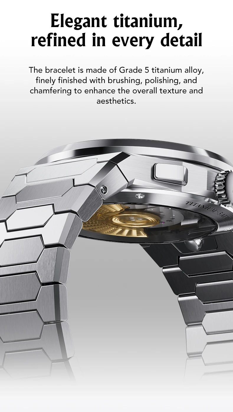 Lucky Harvey Meteorite Pattern Dial Chiming Watches Self-sounding Grade 5 Titanium Alloy Automatic Mens Wristwatch New Limited