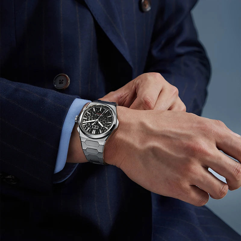 Lucky Harvey Automatic Mechanical Movement Self-sounding Watch Men's Watch Hammer Dial 316L Stainless Steel Fashion Mens Watch