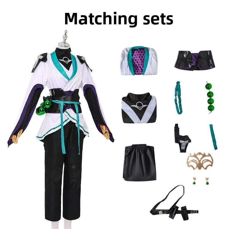 Valorant Game Cosplay Costume Full Set Female Sage Uniform Clothing Gaming Anime Festival Cosplay Props Accessories