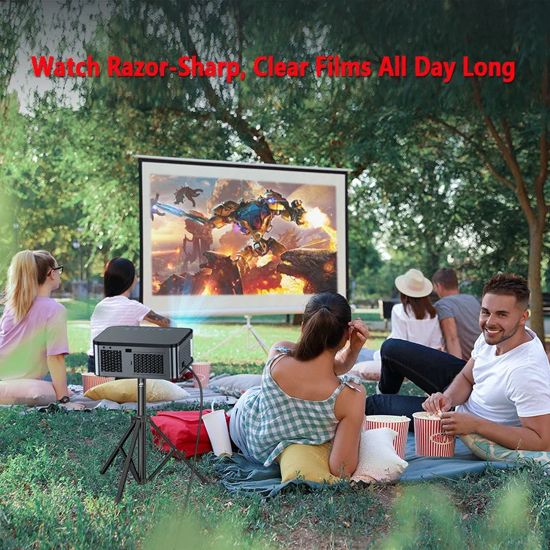 XIWBSY 1000ANSI Android Projector 25000 Lumens 4K AutoFocus/Keystone Projector Office Video Home Theater Portable Beamer Outdoor
